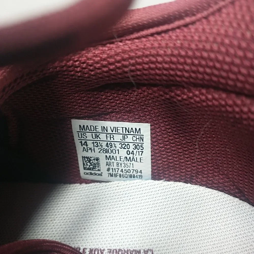 Adidas BY3571 Tubular Shadow Men's SZ 14 Burgundy Athletic Sport Sneakers .